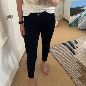 Paige black velvet skinny ankle jeans s 29
